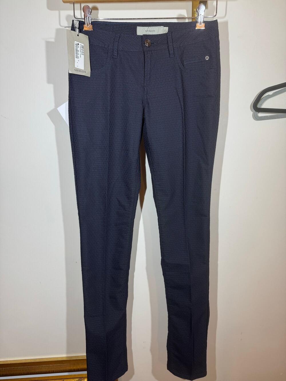 NWT Siviglia Made in Italy Straight Leg Low Rise Trousers Size 27